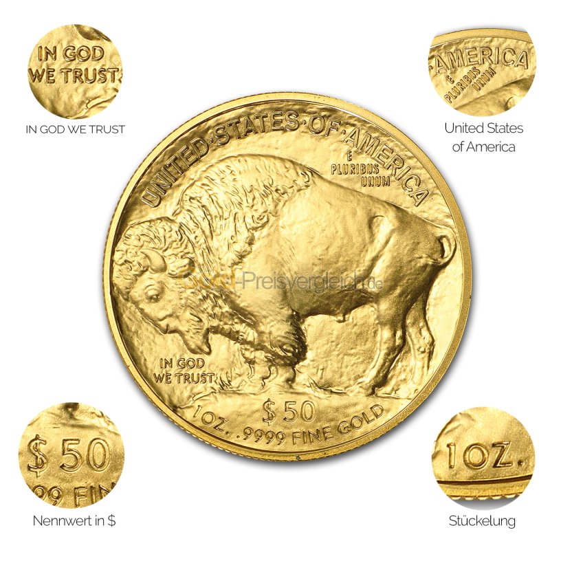 Goldmünze American Buffalo - Details des Avers