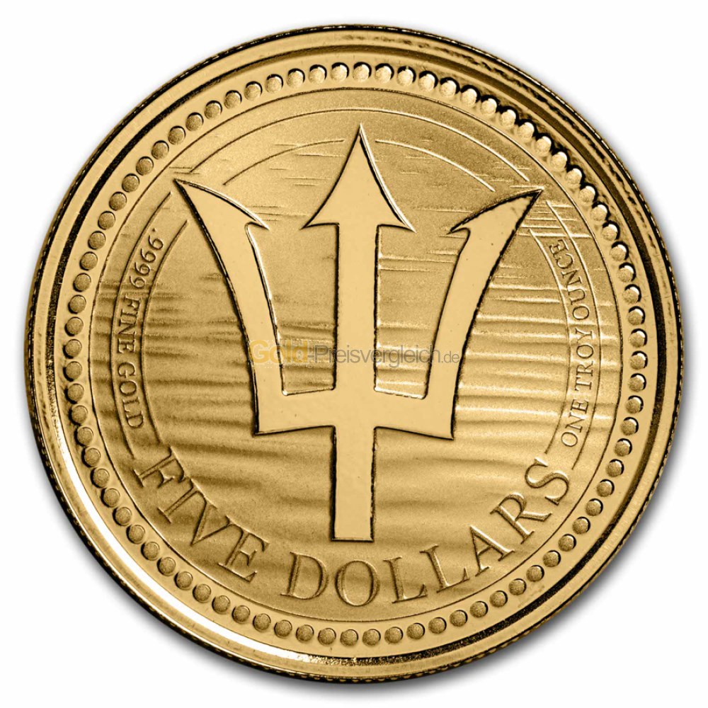 Trident Barbados Goldmünze Preisvergleich: Goldmünzen günstig kaufen