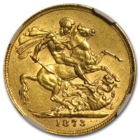 Gold Sovereign von 1871-1887 - Young Victoria - Revers