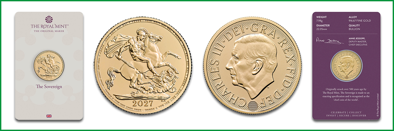 Full Sovereign 2027 “The Sovereign” im Blister mit Sichtfenster und Zertifikat auf der Rückseite