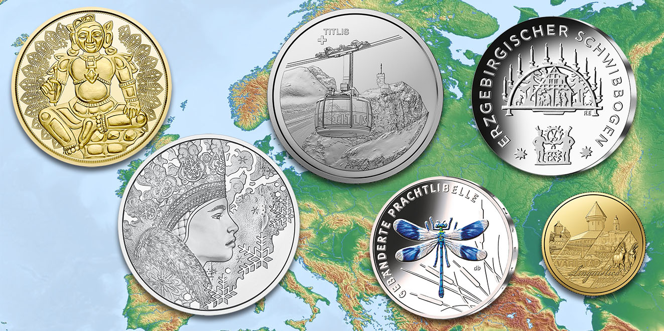 Münzneuheiten in Silber und Gold aus Europa