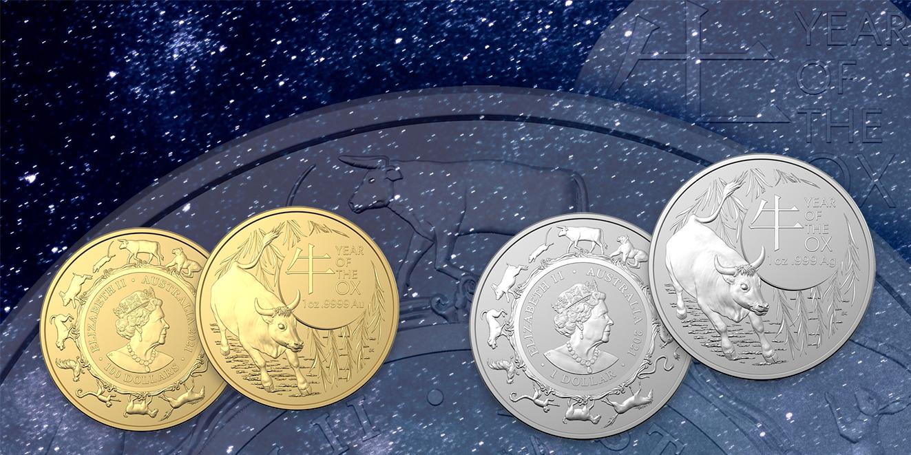 Neues Gold und Silber für Investoren: Bullionmünzen zum Jahr des Ochsen 2021